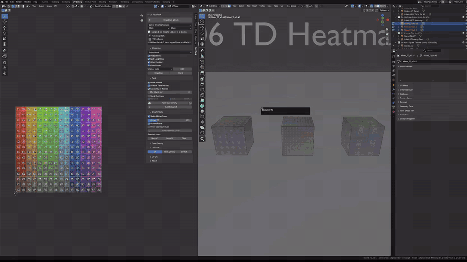 Three boxes at three densities